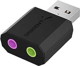 Sabrent USB Externe Soundkarte für Windows und Mac. External Sound Card Stereo Adapter for Windows und Mac. Plug and Play....